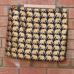 J Crew gold elephant mini skirt size 10
